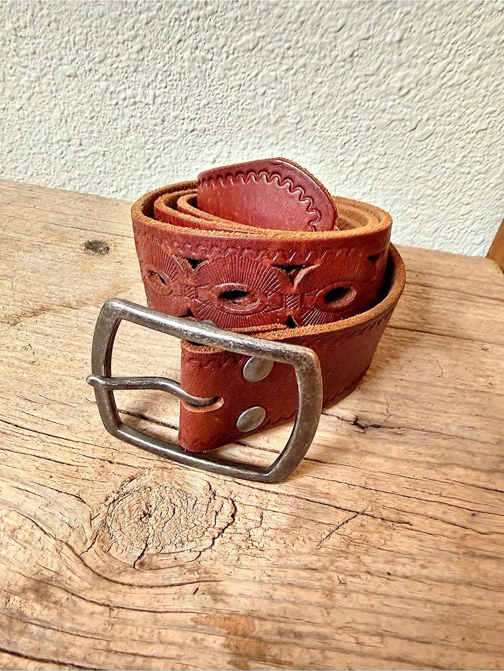 Lucky Brand Beachwood Cutout Belt Brown Small